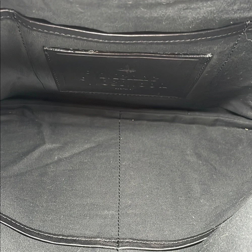 Vivienne Westwood Black and Taupe Foldover Clutch